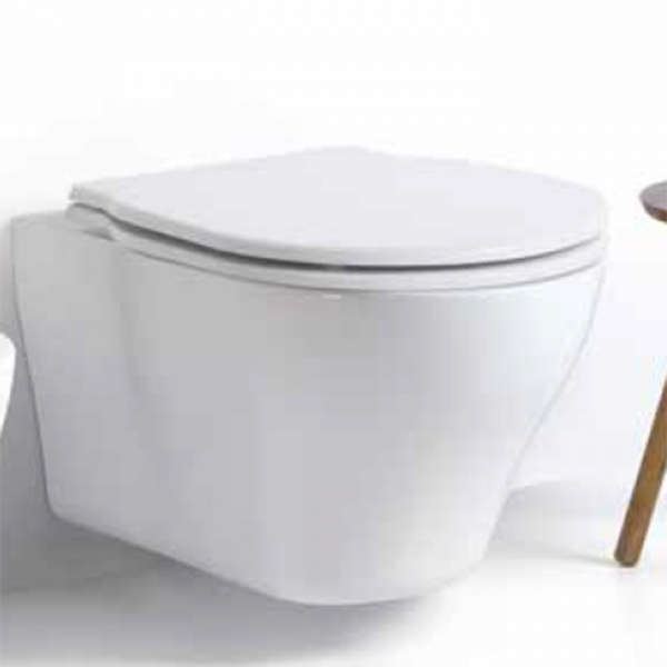 AZZURRA XL Унитаз подвесной 61х43х36  см слив универсальный, цвет: белый, с креплением с сиденьем белым, петли хром