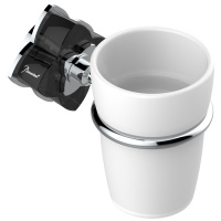 THG Pétale de cristal noir Стакан, подвесной, цвет: хром/черный хрусталь