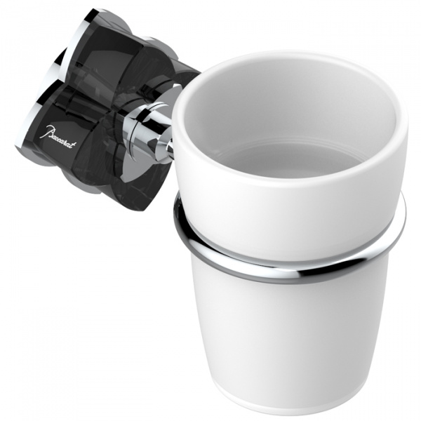 THG Pétale de cristal noir Стакан, подвесной, цвет: хром/черный хрусталь