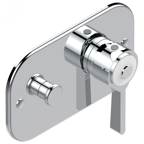 THG CAPUCINE VERT DECOR PLATINE Смеситель для душа встраиваемый, однорычажный, с переключателем, внешняя часть, декор платина, цвет: хром