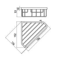 EMCO System2 Полочка-решетка угловая, 152x152x53мм, подвесной, цвет: хром