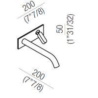 Agape Square Смеситель для раковины встроенный, однорычажный, излив: 20см, цвет: сатин