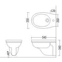 Devon&Devon Rose, Биде подвесное 54х35см, цвет: белый