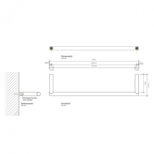 Decor Walther Mikado HTE30 Полотенцедержатель 30см, подвесной, цвет: розовое золото