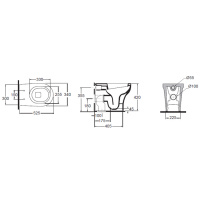 AZZURRA Pratica Унитаз приставной 52,5x34,5см слив универсальный, цвет: белый, сиденье на выбор