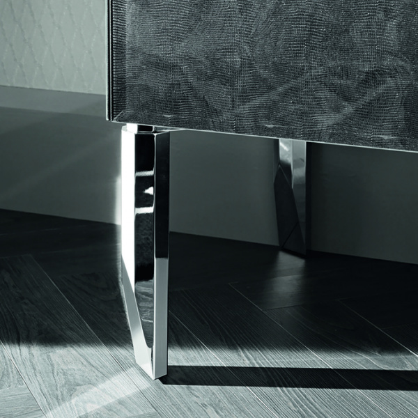 VITAGE milldue edition HILTON Комплект мебели с тумбой под раковину, раковиной ZURIGO81, зеркалом ZURIGO, 180 см, цвет: Alligator silver/сталь