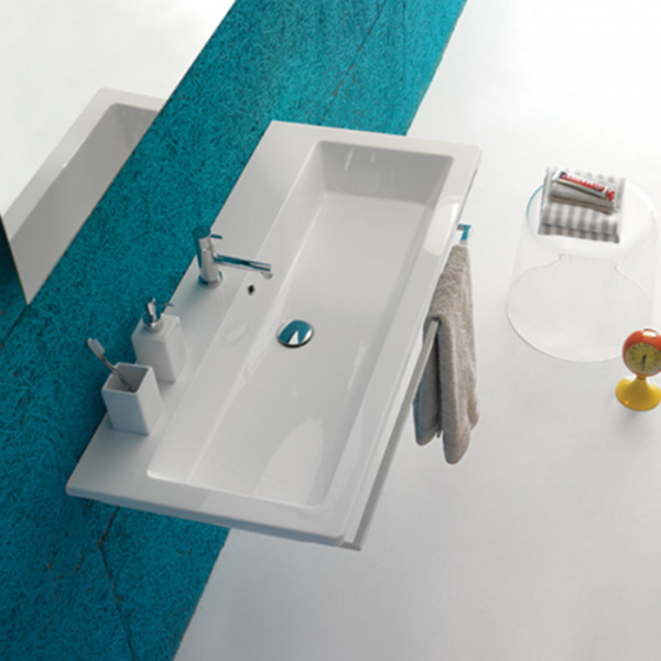 Globo Forty3 Раковина 100х47х14 см, без отв., цвет: белый