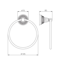 Nicolazzi Impero Полотецедержатель-кольцо диаметром 19.5 см, подвесной, цвет: золото