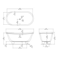 Devon&Devon Aurora Bijoux Ванна 171х87х74 см, отдельностоящая, ножки Sfera золото светлое