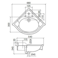 Sbordoni Palladio Раковина 68х54 см, 1 отв., цвет: белый