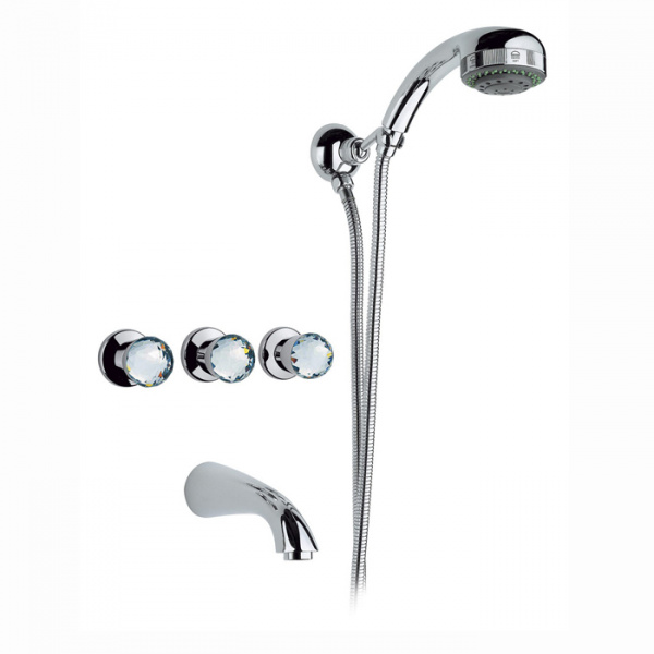 Nicolazzi Cristallo Смеситель для ванны, с душевой лейкой, излив: 178мм, цвет: хром