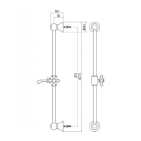 Gattoni PD Душевая штанга 60см, цвет: бронза