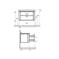 Kerasan Waldorf Комплект подвесной/напольной мебели 100см, с 2-мя ящиками Цвет: белая матовая ваниль НОЖКИ НА ВЫБОР