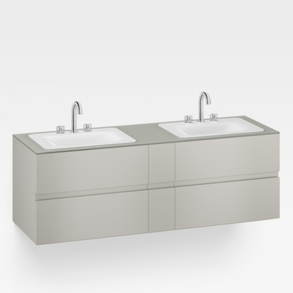 Armani Roca Baia Тумба подвесная с 2 раковинами, 179.4х59х61см с 4 ящиками, со столешницей, цвет: silver