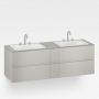 Armani Roca Baia Тумба подвесная с 2 раковинами, 179.4х59х61см с 4 ящиками, со столешницей, цвет: silver