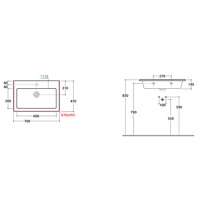 Globo Forty3 Раковина 70х47х14 см, без отв., цвет: белый