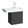 Laufen Kartell Тумба с раковиной, 59.5х45.5х61.5см, с 1 выдвиж. ящиком с полкой, с сифоном, цвет: черный глянцевый