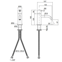 Antonio Lupi Ayati Смеситель для раковины, на 1 отв., излив: 155мм, высота: 16см, цвет: шлифованная сталь