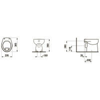 Laufen Florakids Унитаз напольный 38.5х29.5х35 см, слив в стену, цвет: белый