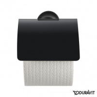 Duravit Starck T Держатель туалетной бумаги с крышкой, подвесной, цвет: черный матовый