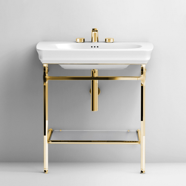 Artceram Civitas Металическая структура Quadra 55х44хh80,5см, полка стекло, цвет: золото