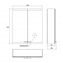 EMCO Evo Зеркальный шкаф 60xh70см с подсветкой, навесной, 2 двери, 2 полки, розетка, цвет: алюминий