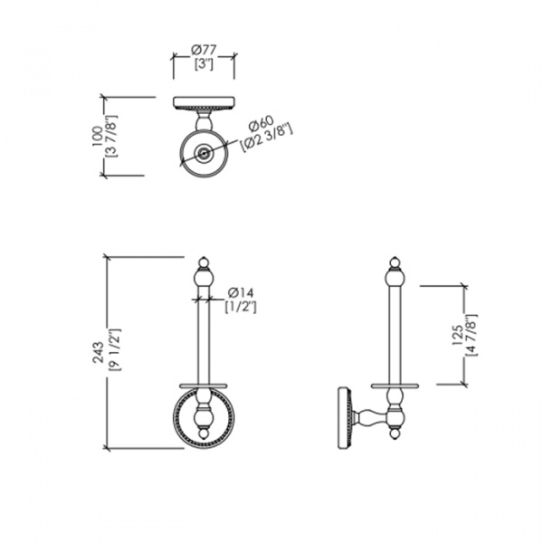 Devon&Devon Dorothy Держатель запасного рулона бумаги подвесной, цвет: золото светлое/белый