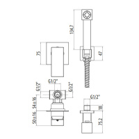 Gattoni Kubik Гигиенический душ со встроенным смесителем, цвет: bianco opaco