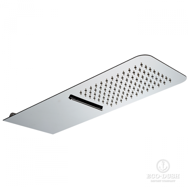 HUBER Lynox Верхний душ 500х200мм с каскадом, для настенного крепления, нержавеющая сталь