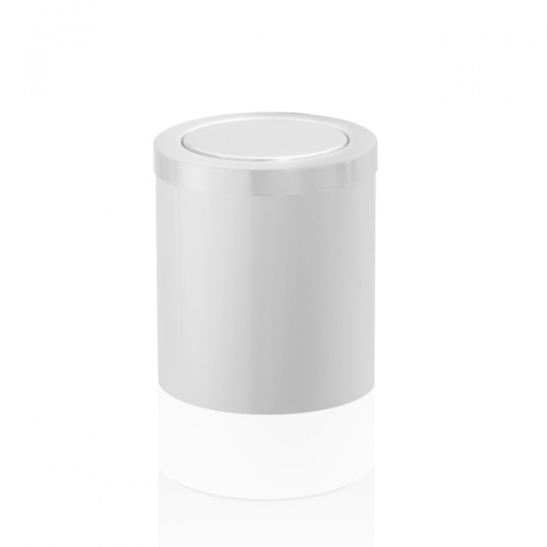 Decor Walther DW 1240 Корзина для бумаги 14.5xh16см, с крышкой, напольная, цвет: белый матовый