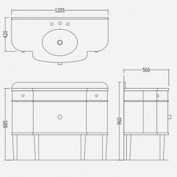 Devon&Devon Music Комплект мебели 120 см, цвет: белый/deep black/deep black