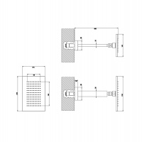 Gessi Rettangolo Верхний душ для потолочного крепления 216x140мм, высота 270мм, цвет: Black XL