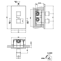 Gessi Eleganza Встраиваемый термостатический смеситель, подключение на 3/4”, с переключателем и фильтрами, внешняя часть, цвет: хром
