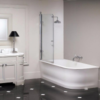 Devon&Devon Wave Sx Ванна из минерального литья пристенная, 176.5х82.5хh56см