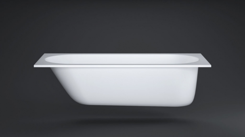 a-Tre Ванна встраиваемая из литьевого мрамора 1700*750*450 мм (в компл. регулир. опоры 140-180 мм),  белый матовый