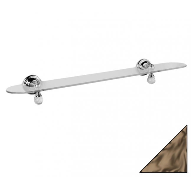 TW Crystal 118, стеклянная полочка 60см, подвесной, цвет: бронза с кристаллом (swarovski)