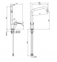 Carlo Frattini Kitchen Кухонный смеситель, с двумя гибкими шлангами 370мм, вращающийся излив, цвет: хром