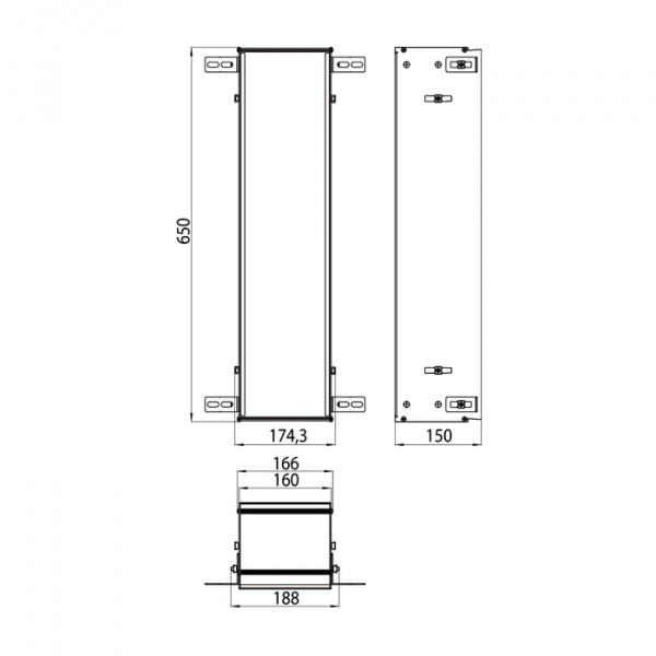 EMCO Asis Монтажная рама 17.4x65см., для встраиваемых модулей 150