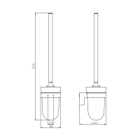 EMCO Mundo Туалетный ершик, подвесной, матовое стекло, цвет: хром