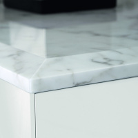 VITAGE milldue edition FOUR SEASONS Комплект мебели с тумбой под раковину, раковиной LIONE, зеркалом QUEBEC, 216 см, цвет: глянцевый Bianco/Calacatta vagli