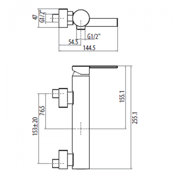 Gattoni Color Смеситель  для ванны однорычажный  выпуск снизу. цвет: хром