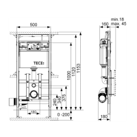 TECElux 200 Застенный модуль для установки подвесного унитаза, h=1120 мм, регулировка по высоте 8 см