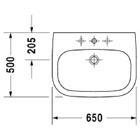 Duravit D-Code Раковина 65х50 см, 1 отв., цвет: белый