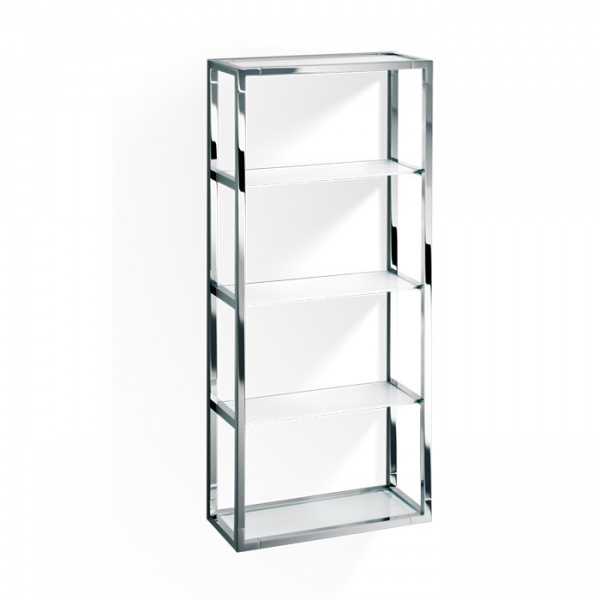 Decor Walther ET 6 Шкафчик открытый 35x15x80см, стекло белое, подвесной, цвет: хром