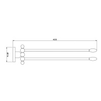 Nicolazzi Liberty Полотенцедержатель двойной поворотный 42см., подвесной, цвет: золото