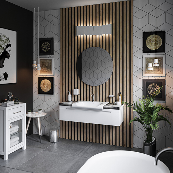 Kerasan Inka Project Раковина INKA 40x40x35,5 без отверстия под смеситель, цвет: белый с панелями