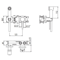 Gattoni Circle Two Гигиенический душ, с внутренней частью, GBOX, цвет: bianco opaco