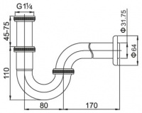 Сифон для раковины Cezares CZR-STC-02, бронза