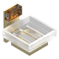 THG GinkgoМыльница стеклянная, подвесная, цвет: полированное золото