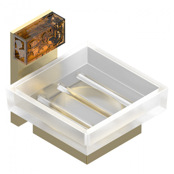 THG GinkgoМыльница стеклянная, подвесная, цвет: полированное золото